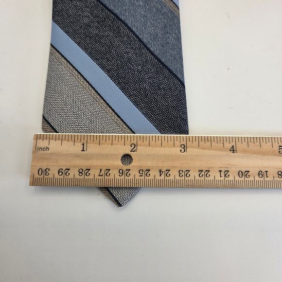 Vintage 1970s Johnny Carson Striped Polyester Tie 3” Wide Made USA - Picture 3 of 8